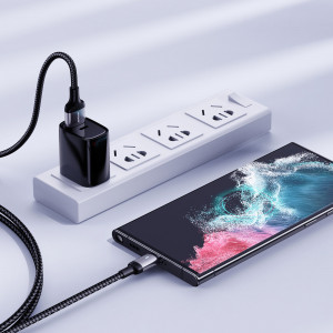 Кабел за зареждане и данни с оплетка JOYROOM A10 USB Type A към USB Type C 3A с бързо зареждане 1.2m черен (S-UC027A10) - Img 16