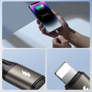 Кабел за зареждане и данни с оплетка JOYROOM Light-Speed SA25-CC5 100W USB Type C към USB Type C 1.2m бял - Img 7