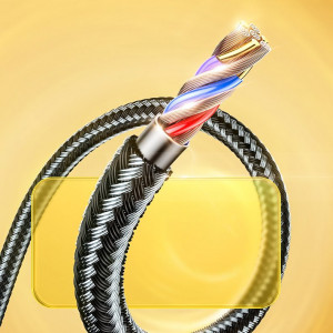 Кабел за зареждане и данни с оплетка JOYROOM Mermaid USB Type A към Lightning 2.4A 2m черен (S-2030K6) - Img 7