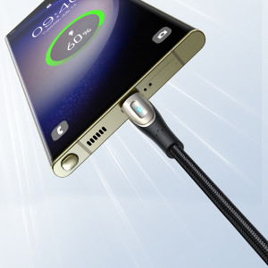 Кабел за зареждане и данни с оплетка JOYROOM Pioneer SA31-AC6 USB Type A към USB Type C 100W 1.2m черен - Img 3