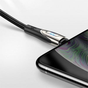 Кабел за зареждане и данни с оплетка JOYROOM Sharp с бързо зареждане USB Type A към Lightning с бързо зареждане 3A 1.2m черен (S-M411) - Img 4