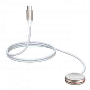 Кабел за зареждане и данни с оплетка JOYROOM USB Type C към безжично зарядно за Apple Watch 1.2m бял (S-IW011) - Img 6