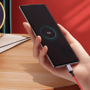 Кабел за зареждане и данни с оплетка UGREEN US294 USB Type C 2.0 към USB Type C 2.0 3A 1m червен - Img 8