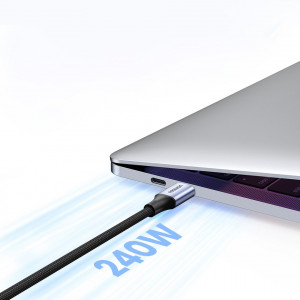 Кабел за зареждане и данни с оплетка UGREEN US535 USB Type C към USB Type C Power Delivery 240W 5A 1m сив - Img 8
