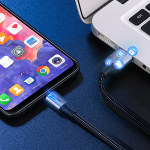 Кабел за зареждане и данни с оплетка UGREEN USB Type A към USB Type C с бързо зареждане 3.0 3A 0.5m сив (60125) - Img 9