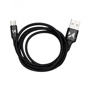 Кабел за зареждане и данни с оплетка WOZINSKY USB Type A към micro USB 2.4A 1m черен (WUC-M1B) - Img 4