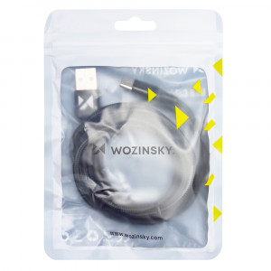 Кабел за зареждане и данни с оплетка WOZINSKY USB Type A към USB Type C 2.4A 2m черен(WUC-C2B) - Img 5