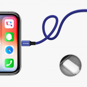 Кабел за зареждане и данни с текстилна оплетка BASEUS Yiven USB Type A към Lightning 1.2m черен (CALYW-01) - Img 10