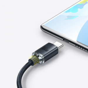 Кабел за зареждане и данни BASEUS Crystal Shine USB Type A към USB Type C с бързо зареждане 100W 2m черен (CAJY000501) - Img 9