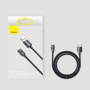 Кабел за зареждане и данни BASEUS Crystal Shine USB Type A към USB Type C с бързо зареждане 100W 1.2m (CAJY000405) лилав - Img 17