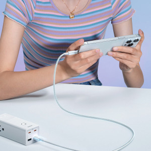Кабел за зареждане и данни BASEUS Explorer USB Type A към Lightning 2.4A 2m бял (CATS010102) - Img 12