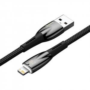 Кабел за зареждане и данни BASEUS Glimmer USB Type C към Lightning с бързо зареждане 480Mb/s 2.4A 2m черен - Img 4