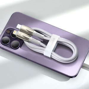 Кабел за зареждане и данни BASEUS Glimmer USB Type C към Lightning с бързо зареждане 480Mb/s Power Delivery 20W 2m черен - Img 18