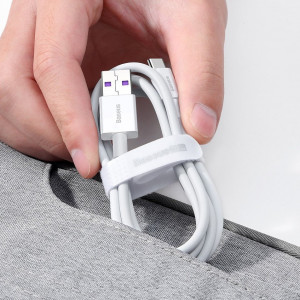 Кабел за зареждане и данни BASEUS Superior USB Type A към USB Type C с бързо зареждане 66 W 11V 6A Huawei SuperCharge SCP 1m черен (CATYS-01) - Img 14