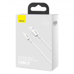Кабел за зареждане и данни BASEUS Superior USB Type A към USB Type C 66 W 6A 2m бял (CATYS-A02) - Img 5