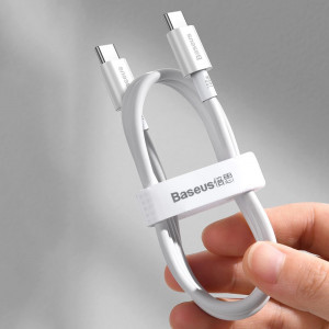 Кабел за зареждане и данни BASEUS Superior USB Type C към USB Type C с бързо зареждане Power Delivery Huawei FCP 100W 5A 20V 1m черен (CATYS-B01) - Img 18