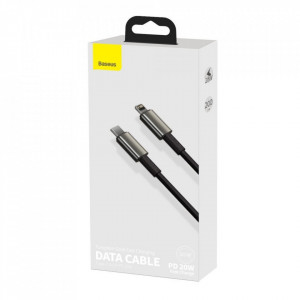 Кабел за зареждане и данни BASEUS USB Type C към Lightning с бързо зареждане Power Delivery 20 W 2m черен (CATLWJ-A01) - Img 5