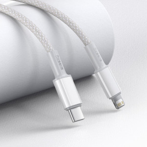 Кабел за зареждане и данни BASEUS USB Type C към Lightning с бързо зареждане Power Delivery 20 W 1m бял (CATLGD-02) - Img 10