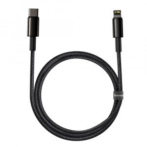 Кабел за зареждане и данни BASEUS USB Type C към Lightning Power Delivery с бързо зареждане 20 W 1m черен (CATLWJ-01) - Img 3