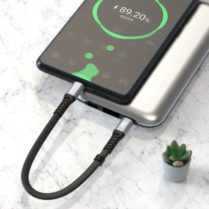 Кабел за зареждане и данни DUDAO L10C USB Type C към USB Type C Power Delivery 100W 0.23m черен (L10C) - Img 7