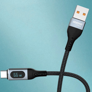 Кабел за зареждане и данни DUDAO USB Type A към USB Type C с бързо зареждане Power Delivery 66W 1m черен (L7Max) - Img 4