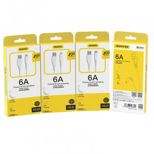 Кабел за зареждане и данни DUDAO USB Type A към USB Type C 6A (TGL3T) бял - Img 5