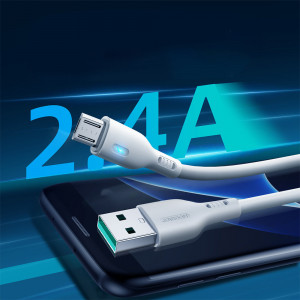 Кабел за зареждане и данни JOYROOM USB Type A към micro USB 2.4A 2m S-UM018A13 бял - Img 2