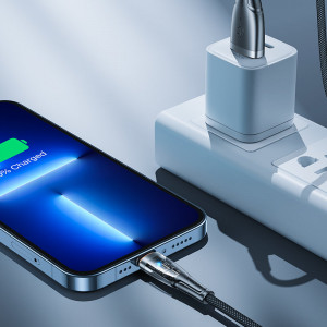 Кабел за зареждане и данни JOYROOM USB Type C към Lightning с бързо зареждане и smart switch 2.4A 1.2m черен (S-UL012A3) - Img 8
