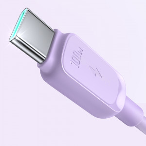 Кабел за зареждане и данни JOYROOM USB Type C към USB Type C 100W 1.2m S-CC100A14 лилав - Img 10
