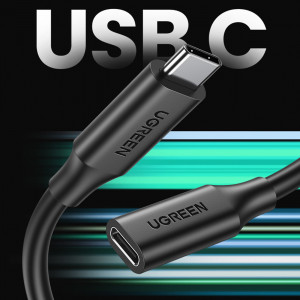 Кабел за зареждане и данни UGREEN USB Type C 100W 10Gb/s 1m черен - Img 2