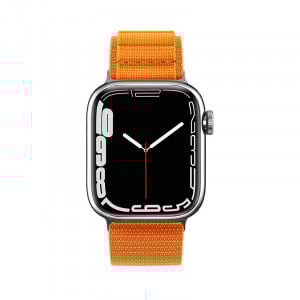 Каишка със стоманена закопчалка Alpine - Apple Watch 41mm Series 9 / 41mm Series 8 / 41mm Series 7 / 40mm Series 6 / 40mm SE / 40mm Series 5 / 40mm Series 4 / 38mm Series 3 / 38mm Series 2 / 38mm (1st gen) оранжев - Img 2