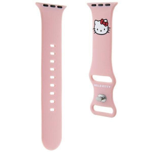 Каишка HELLO KITTY Silicone Kitty Head - Apple Watch 41mm Series 9 / 41mm Series 8 / 41mm Series 7 / 40mm Series 6 / 40mm SE / 40mm Series 5 / 40mm Series 4 / 38mm Series 3 / 38mm Series 2 / 38mm (1st gen) розов - Img 3