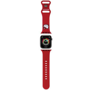 Каишка HELLO KITTY Silicone Kitty Head strap - Apple Watch 41mm Series 9 / 41mm Series 8 / 41mm Series 7 / 40mm Series 6 / 40mm SE / 40mm Series 5 / 40mm Series 4 / 38mm Series 3 / 38mm Series 2 / 38mm (1st gen) червен