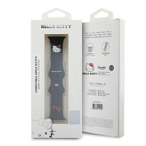 Каишка HELLO KITTY Silicone Kitty Head strap - Apple Watch 41mm Series 9 / 41mm Series 8 / 41mm Series 7 / 40mm Series 6 / 40mm SE / 40mm Series 5 / 40mm Series 4 / 38mm Series 3 / 38mm Series 2 / 38mm (1st gen) черен - Img 5