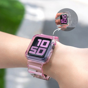 Калъф за корпус с каишка Light Strap - Apple Watch 44mm SE / 44mm Series 6 / 44mm Series 5 / 44mm Series 4 жълт - Img 10