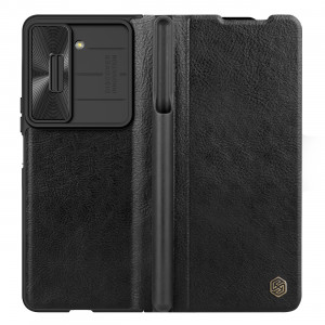 Калъф от еко кожа с подвижно покритие за камерата NILLKIN Qin Leather Pro - Samsung Galaxy Z Fold5 черен - Img 4