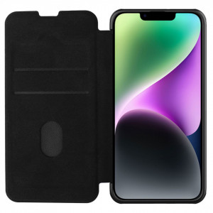 Калъф тип книга от еко кожа с подвижно покритие за камерата NILLKIN Qin Leather Pro - iPhone 14 Plus черен - Img 4