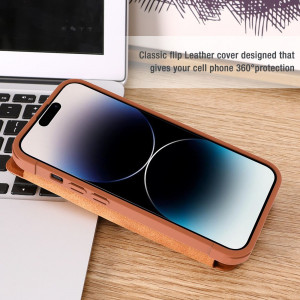 Калъф тип книга от еко кожа с подвижно покритие за камерата NILLKIN Qin Leather Pro - iPhone 14 Pro Max черен - Img 17