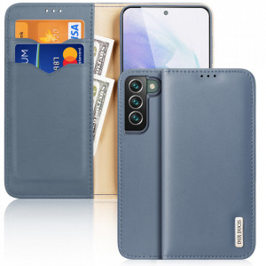 Калъф тип книга от естествена кожа DUX DUCIS Hivo със система против кражба - Samsung Galaxy S22+ син - Img 1