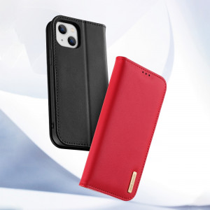 Калъф тип книга от естествена кожа DUX DUCIS Hivo със система против кражба - iPhone 14 кафяв - Img 15