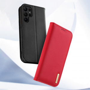 Калъф тип книга от естествена кожа DUX DUCIS Hivo със система против кражба - Samsung Galaxy S23 кафяв - Img 15