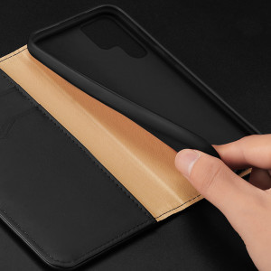 Калъф тип книга от естествена кожа DUX DUCIS Hivo със система против кражба - Samsung Galaxy S23 Ultra кафяв - Img 19