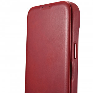 Калъф тип книга от естествена кожа iCARER CE Oil Wax Premium MagSafe - iPhone 14 Plus червен - Img 15