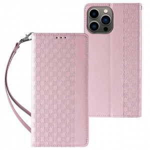 Калъф тип книга с връзка Magnet Strap - iPhone 14 Pro Max розов - Img 1