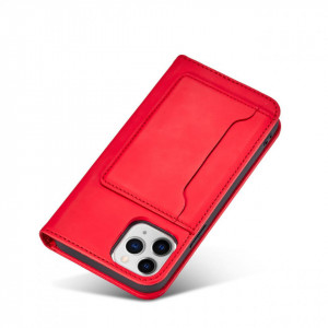 Калъф тип книга с външен джоб Magnet Card - iPhone 12 Pro червен - Img 7