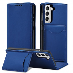 Калъф тип книга с външен джоб Magnet Card - Samsung Galaxy S22+ син - Img 2