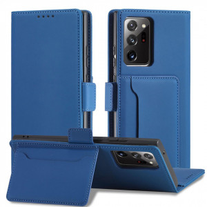 Калъф тип книга с външен джоб Magnet Card - Samsung Galaxy S22 Ultra син - Img 2