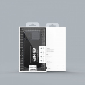 Калъф тип книга с подвижно покритие за камерата NILLKIN Qin Cloth Pro - iPhone 14 Plus сив - Img 5