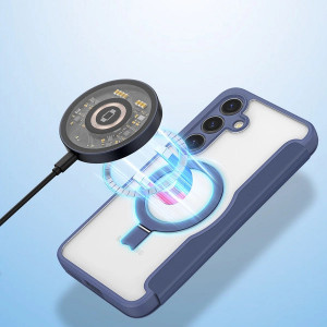Калъф тип книга с прозрачен гръб и стойка DUX DUCIS Skin X Pro MagSafe - Samsung Galaxy S24 син - Img 8