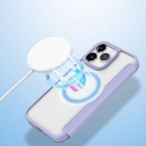 Калъф тип книга с прозрачен гръб DUX DUCIS Skin X Pro MagSafe - iPhone 15 Pro Max лилав - Img 9